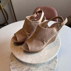 Tan Suede Wedges